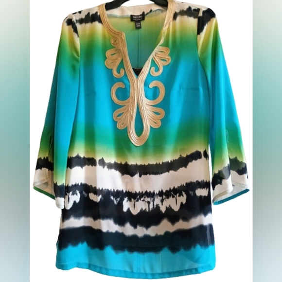 Nicole by Nicole Miller Tops - NEW WITH TAGS‎ Nicole by Nicole Miller Tunic Size Small  Vibrant With Embroidery